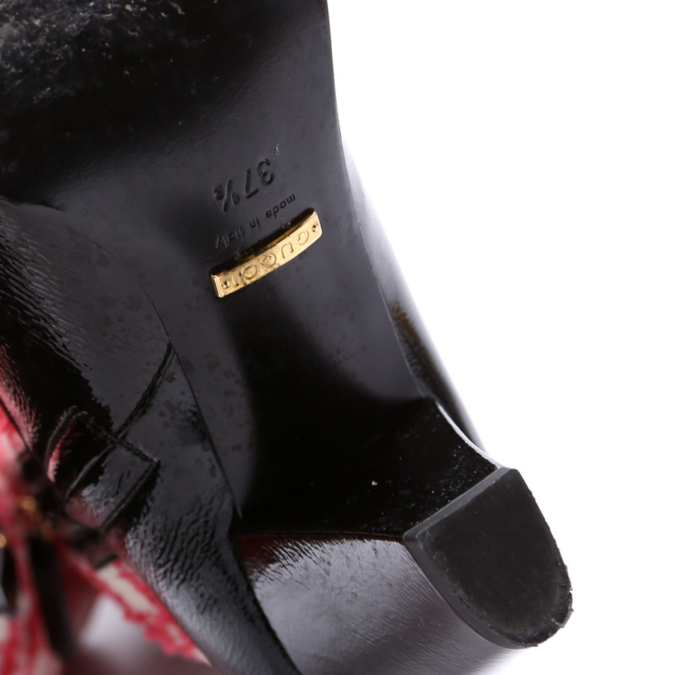 Gucci Horsebit Plaid Knee High Boots Size 37.5