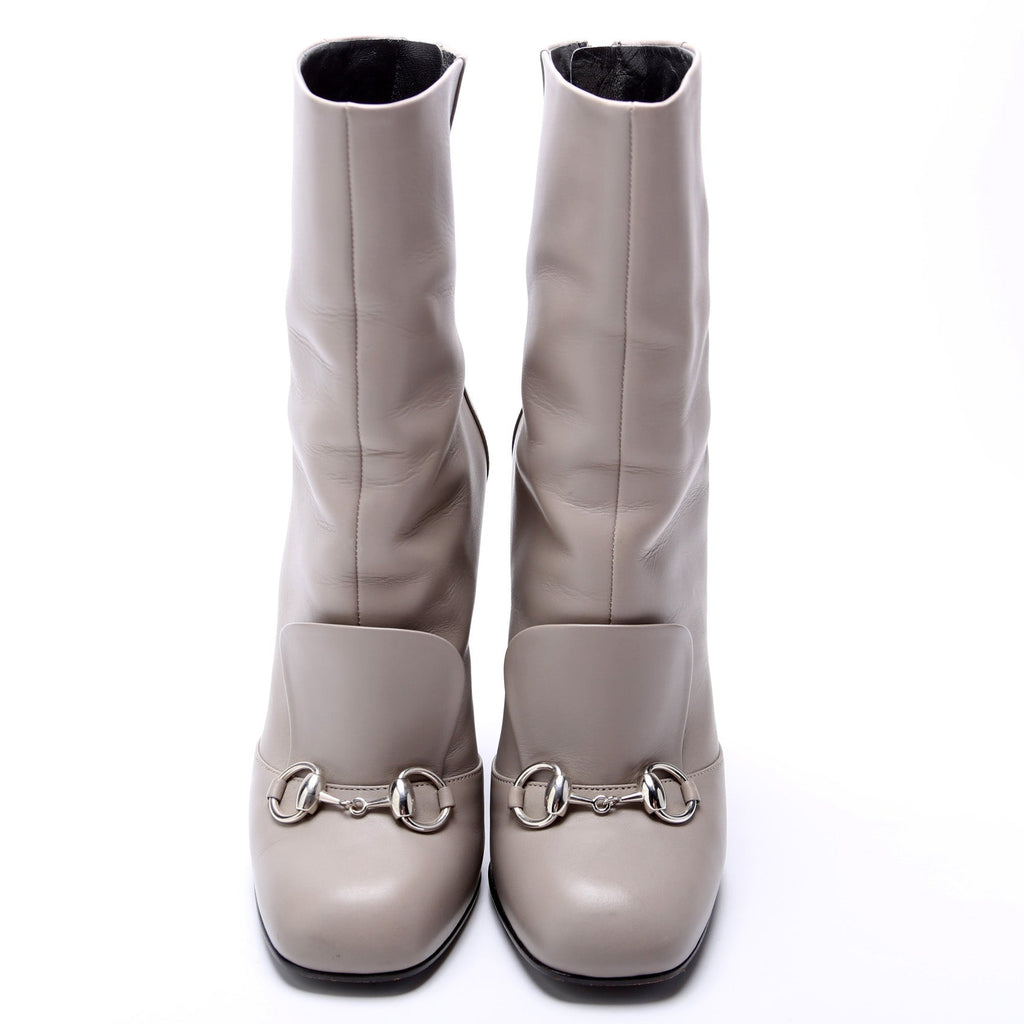 Gucci Leather Horsebit Booties Size 37.5