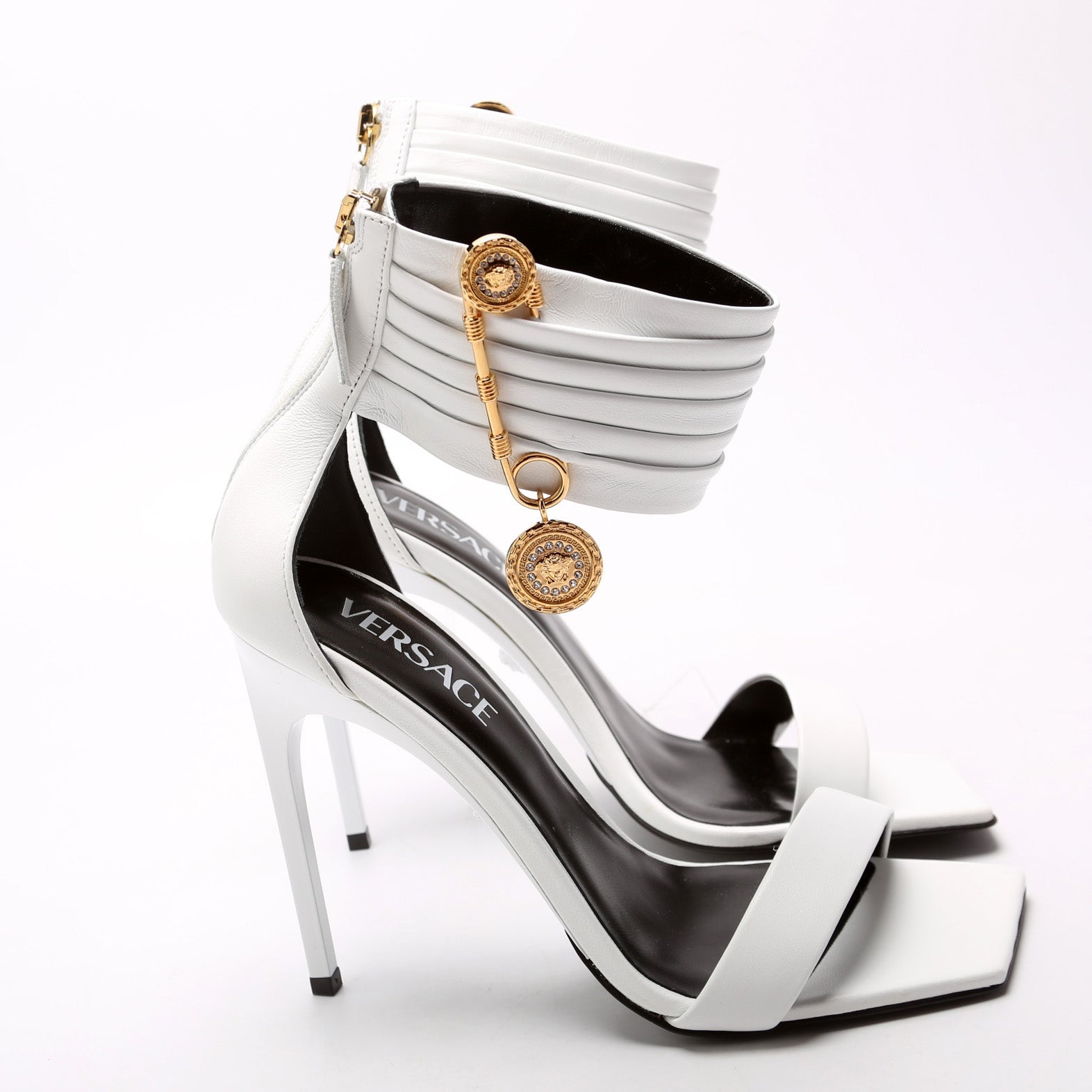 Ankle Strap Sandals Size 38 White