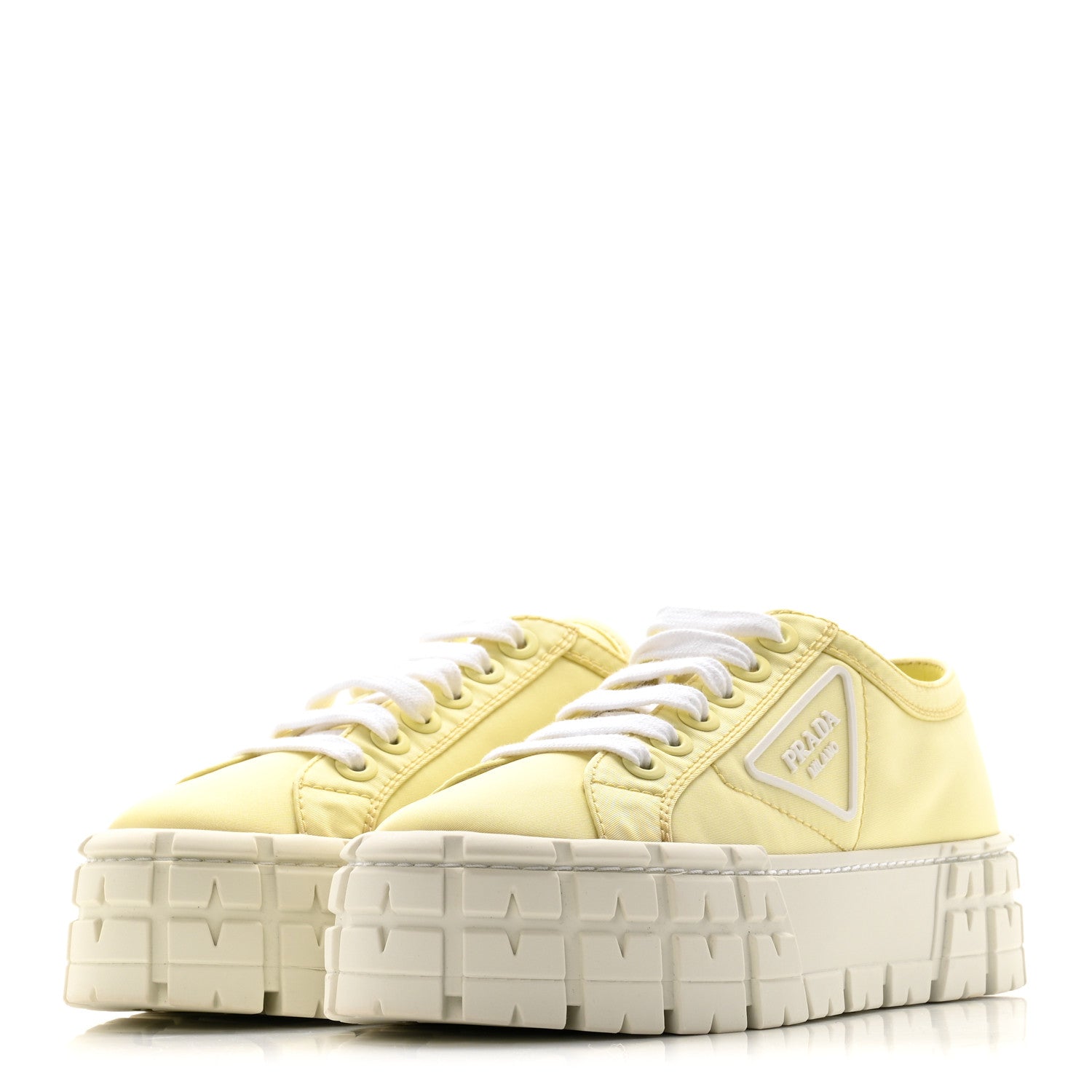 Prada Re-Nylon Gabardine Triangle Logo Double Wheel 50mm Sneakers 38 Narciso