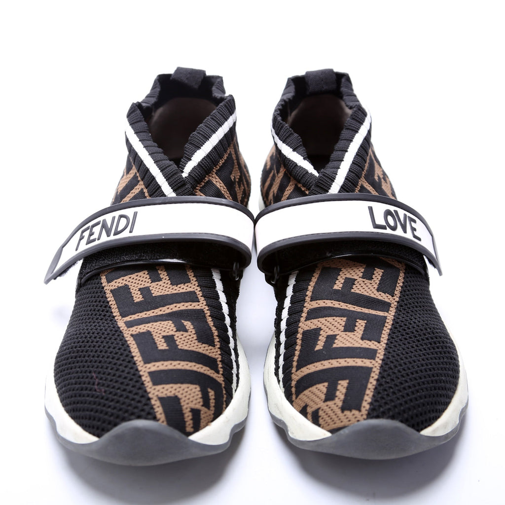 Fendi Rockoko Stretch Fabric Sneakers Size 37