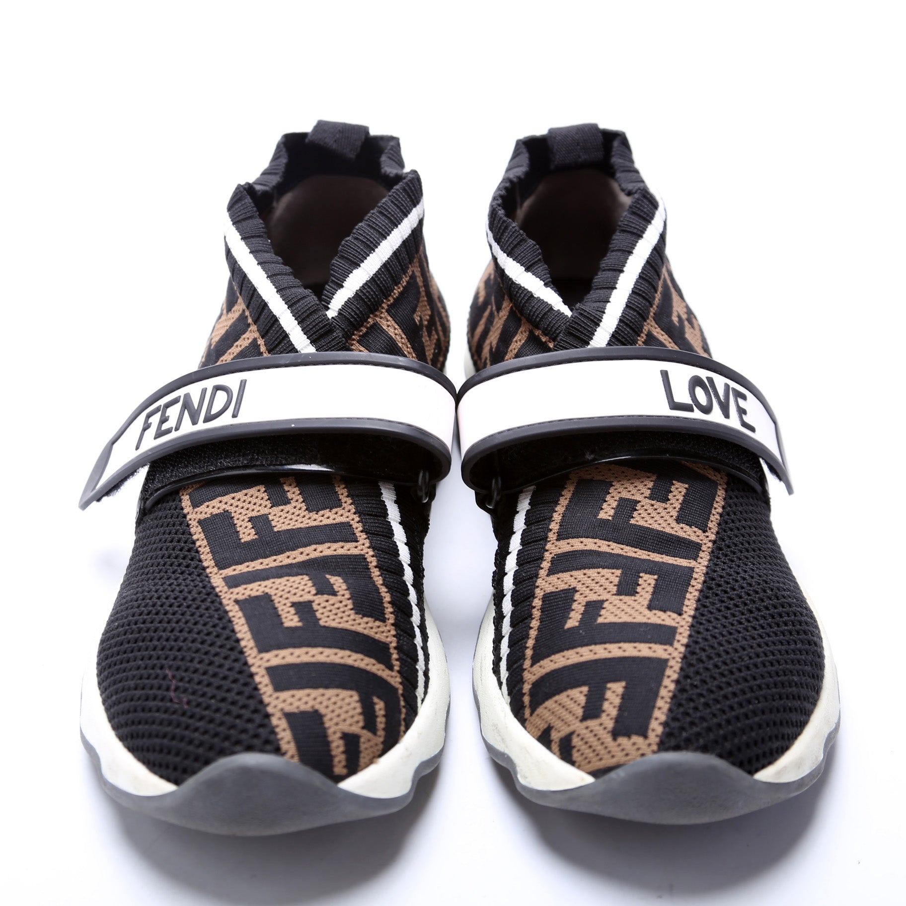 Fendi Rockoko Stretch Fabric Sneakers Size 37
