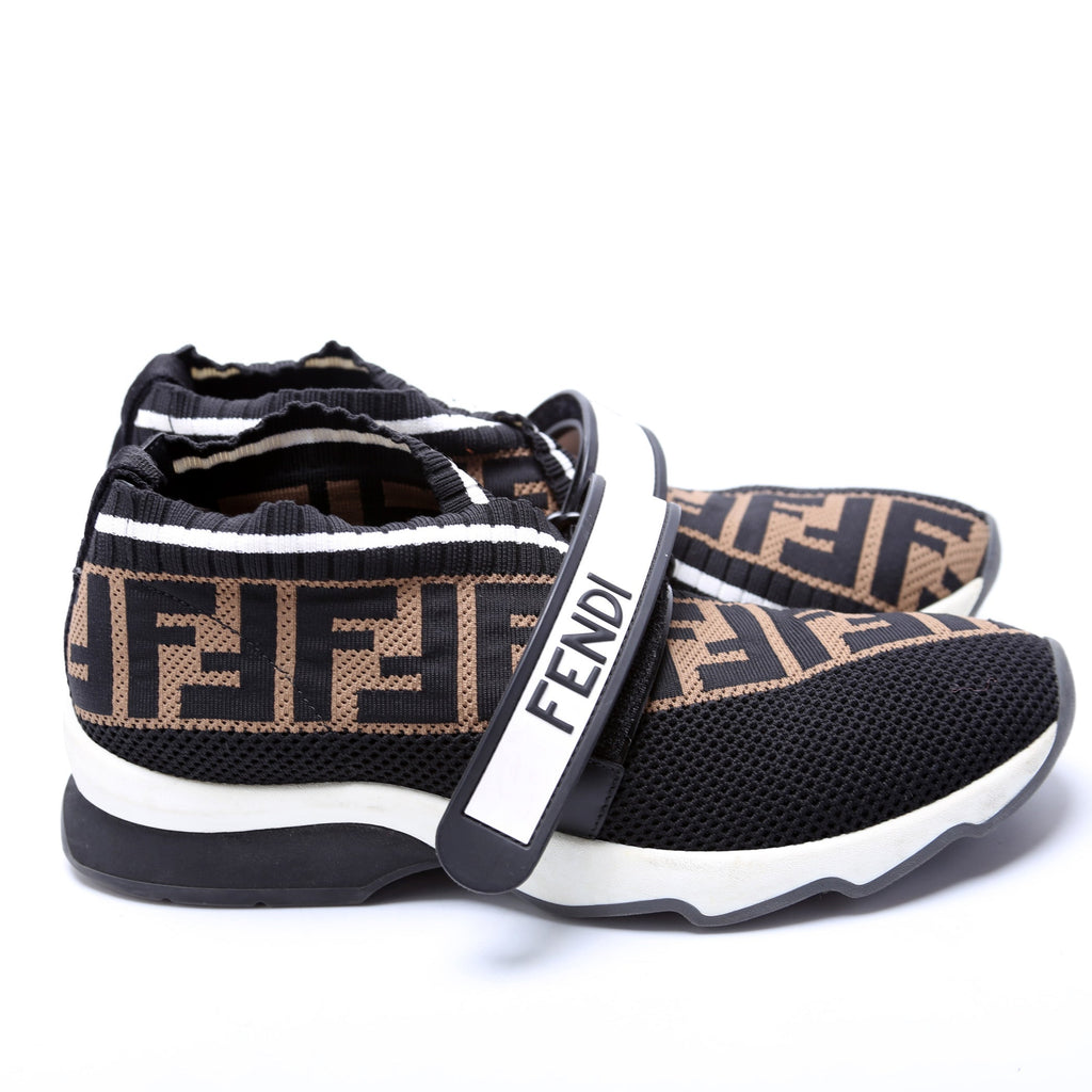 Fendi Rockoko Stretch Fabric Sneakers Size 37
