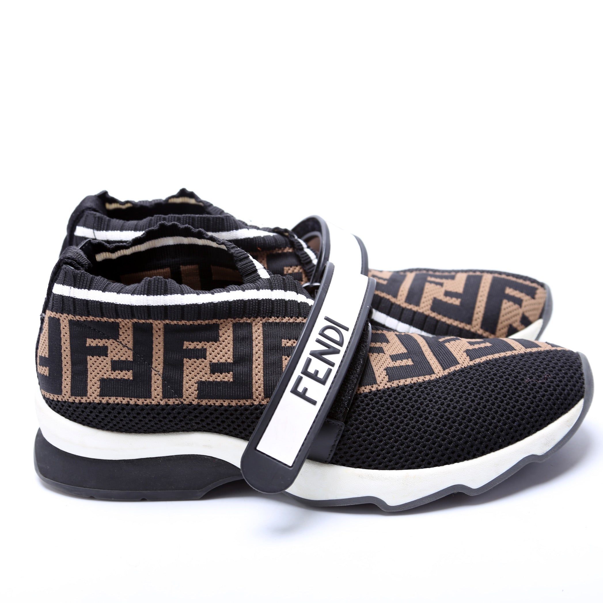 Fendi Rockoko Stretch Fabric Sneakers Size 37