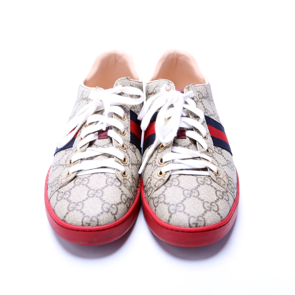 Gucci Ace Web GG Supreme Sneakers Size 40.5