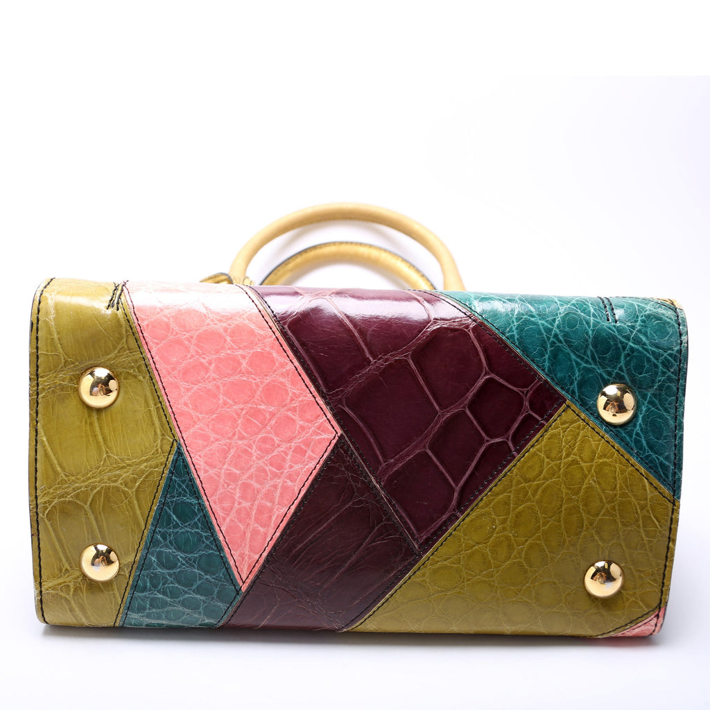 Dome Handbag Patchwork Croc & Lizard