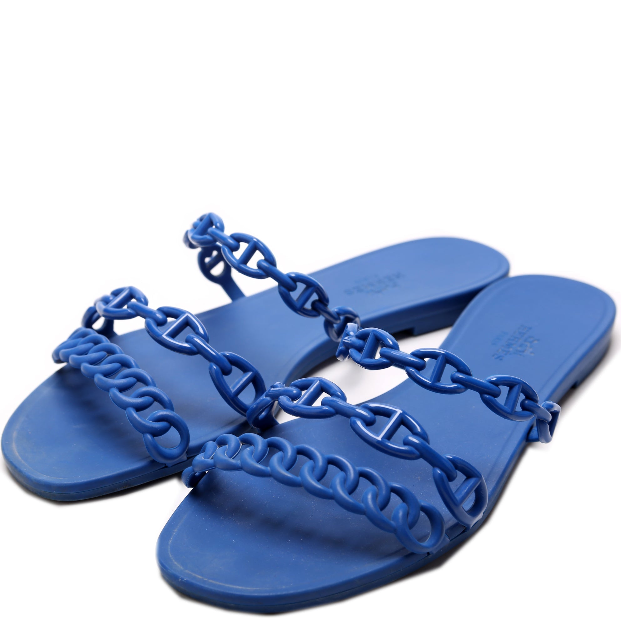 Hermes Chain D'Ancre Rubber Slides Size 37
