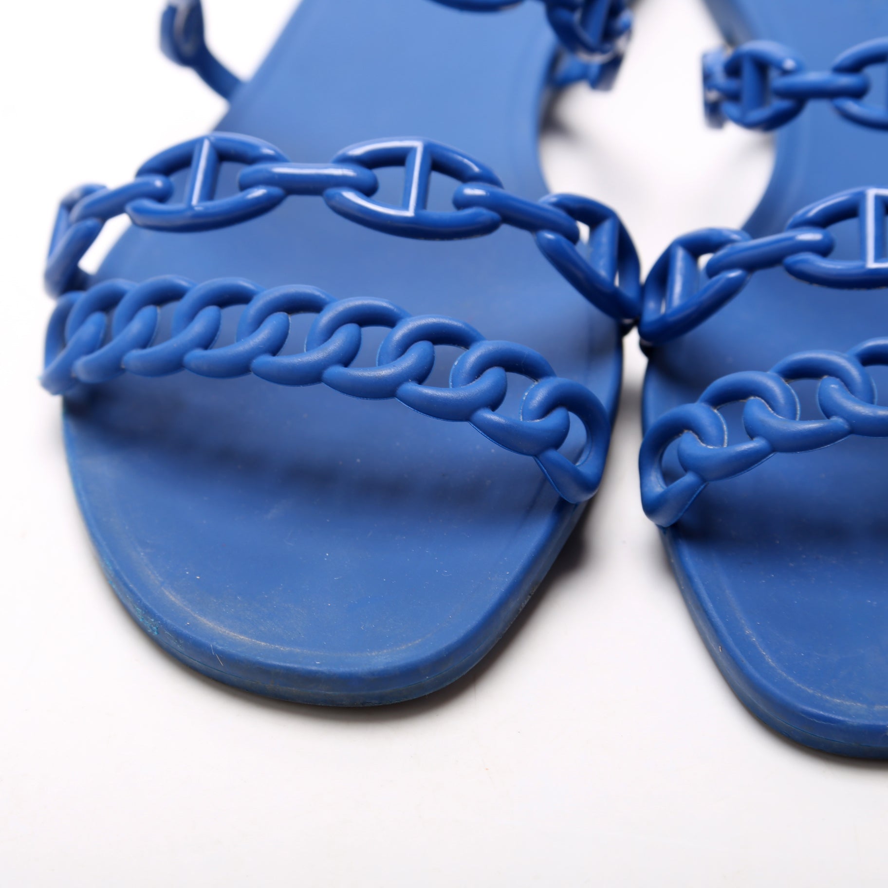 Hermes Chain D'Ancre Rubber Slides Size 37