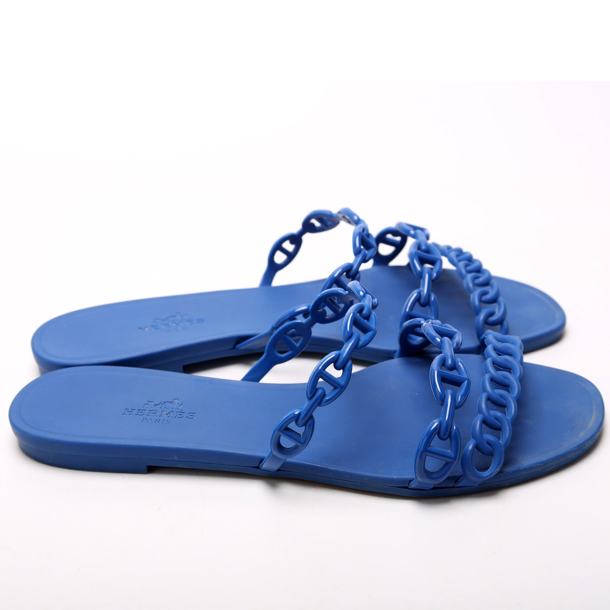 Hermes Chain D'Ancre Rubber Slides Size 37