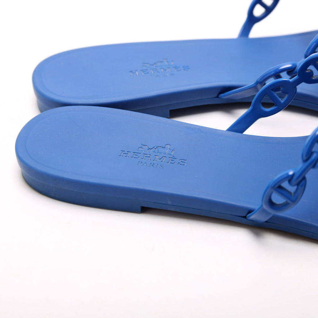 Hermes Chain D'Ancre Rubber Slides Size 37