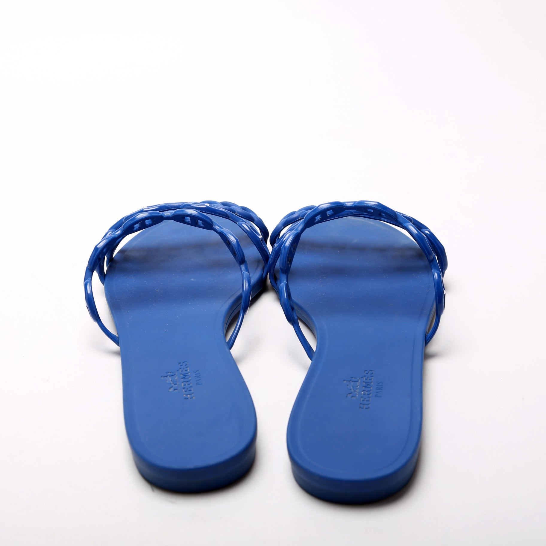 Hermes Chain D'Ancre Rubber Slides Size 37