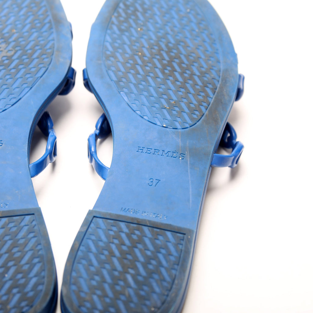 Hermes Chain D'Ancre Rubber Slides Size 37