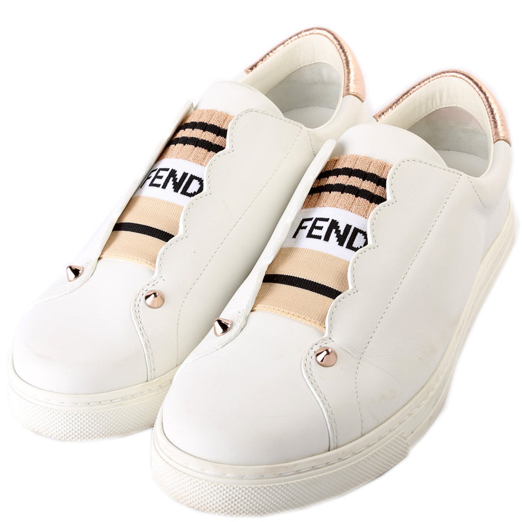 Fendi Leather Logo Sneakers Size 37.5