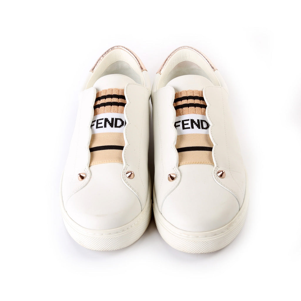 Fendi Leather Logo Sneakers Size 37.5