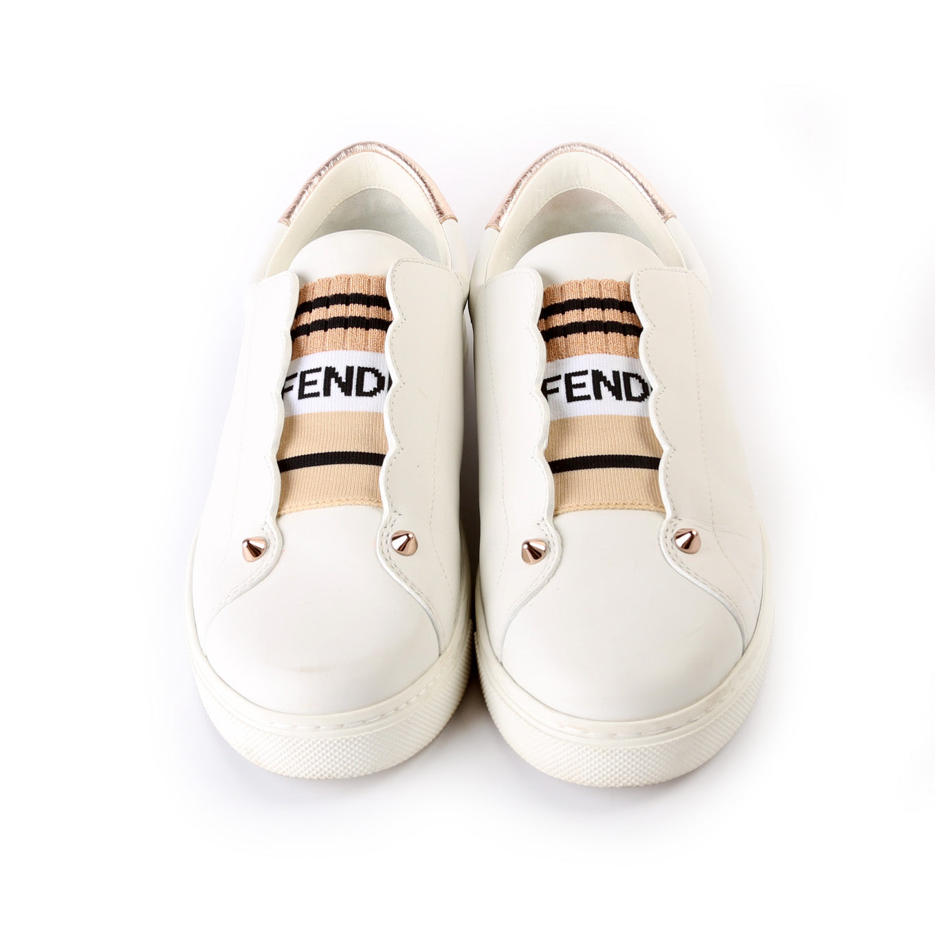 Fendi Leather Logo Sneakers Size 37.5