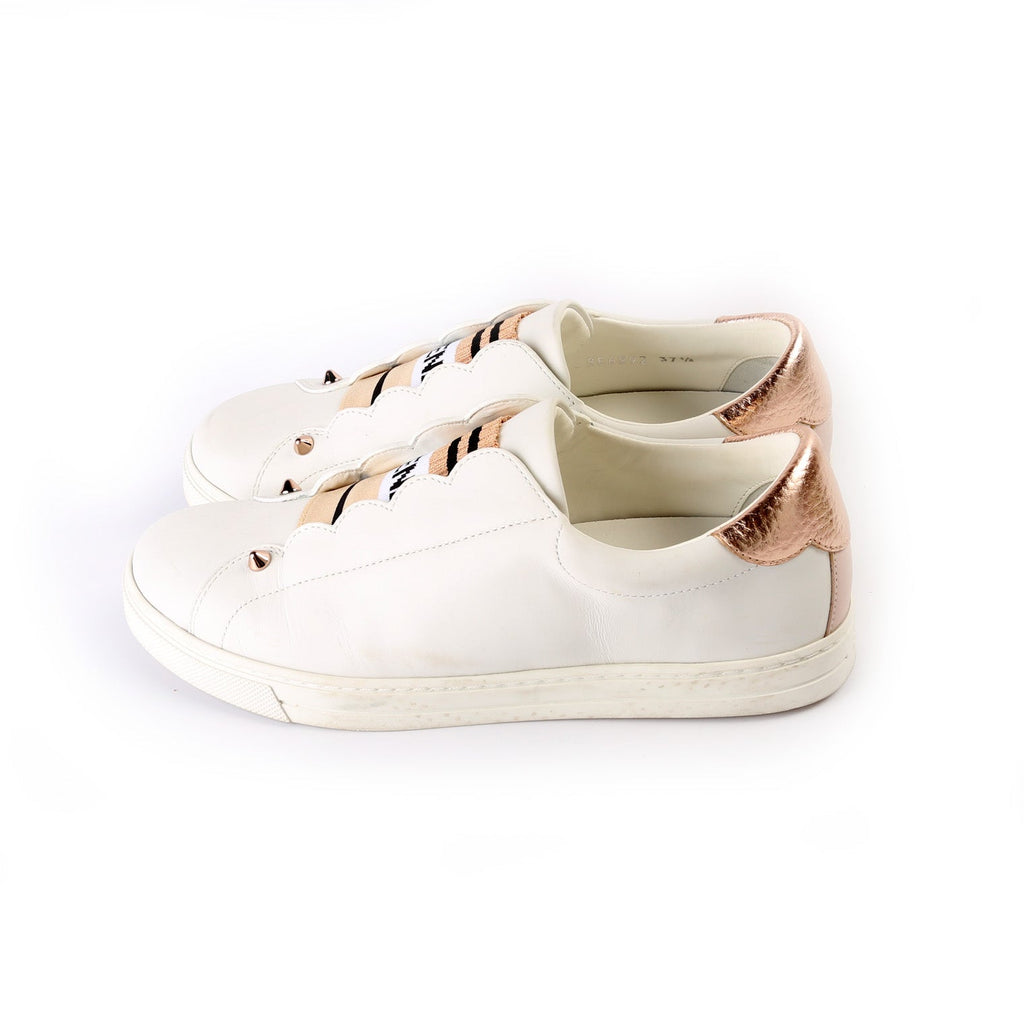 Fendi Leather Logo Sneakers Size 37.5