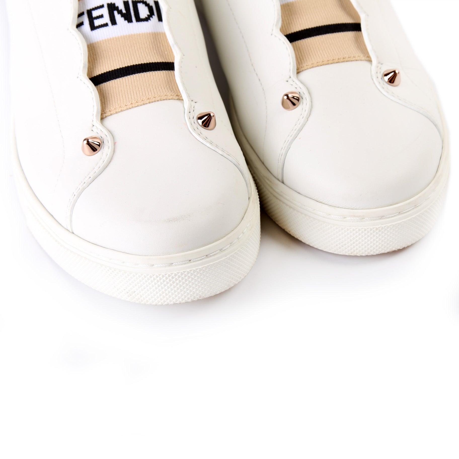 Fendi Leather Logo Sneakers Size 37.5