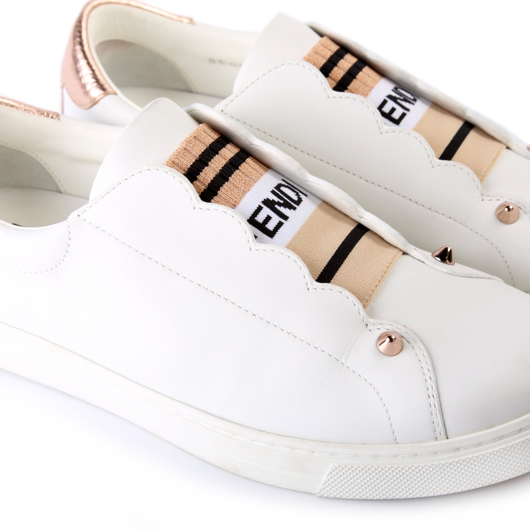 Fendi Leather Logo Sneakers Size 37.5