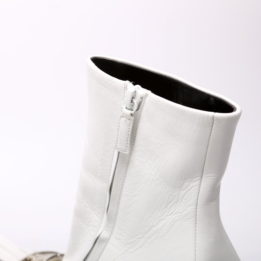 Logo Leather Booties Size 39