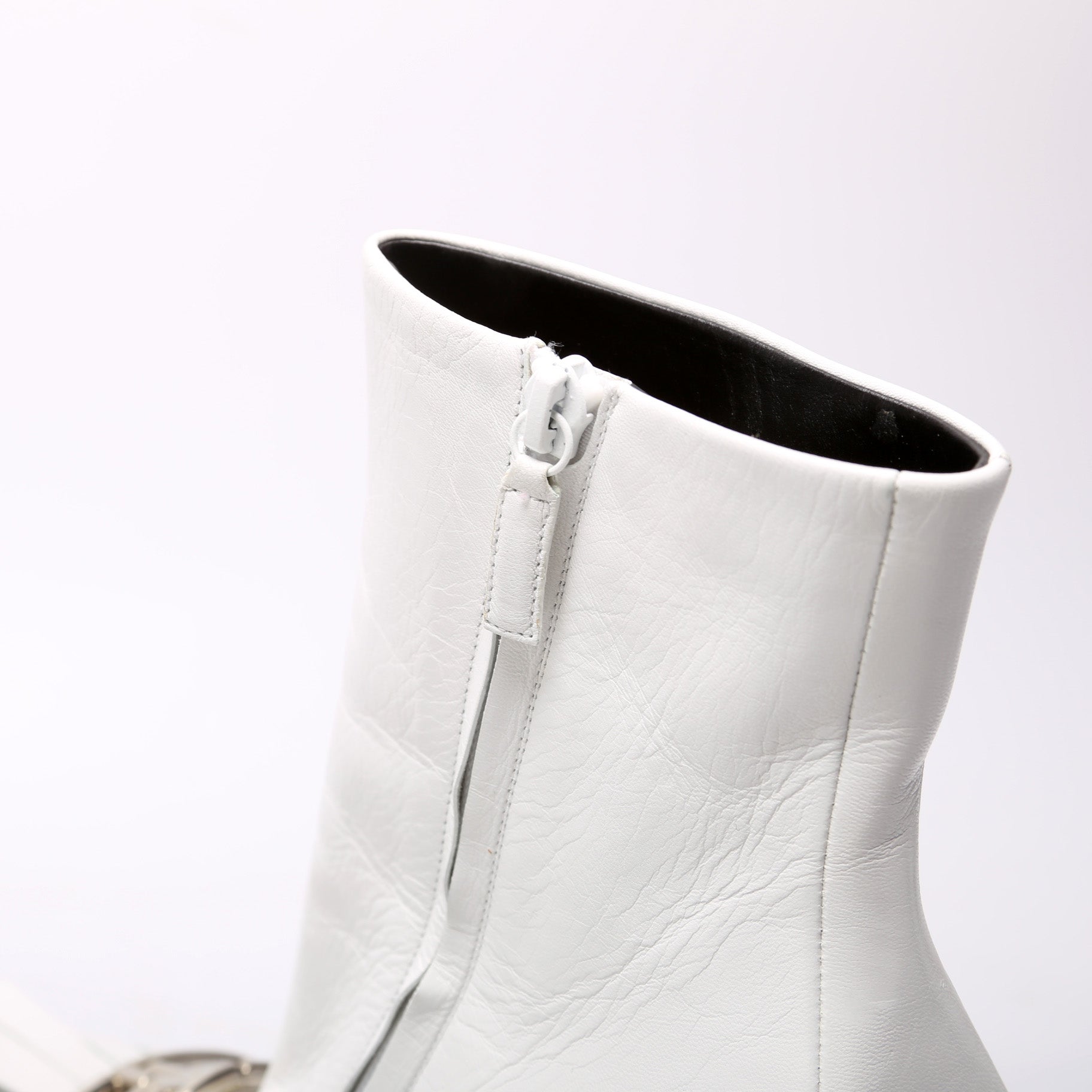 Logo Leather Booties Size 39