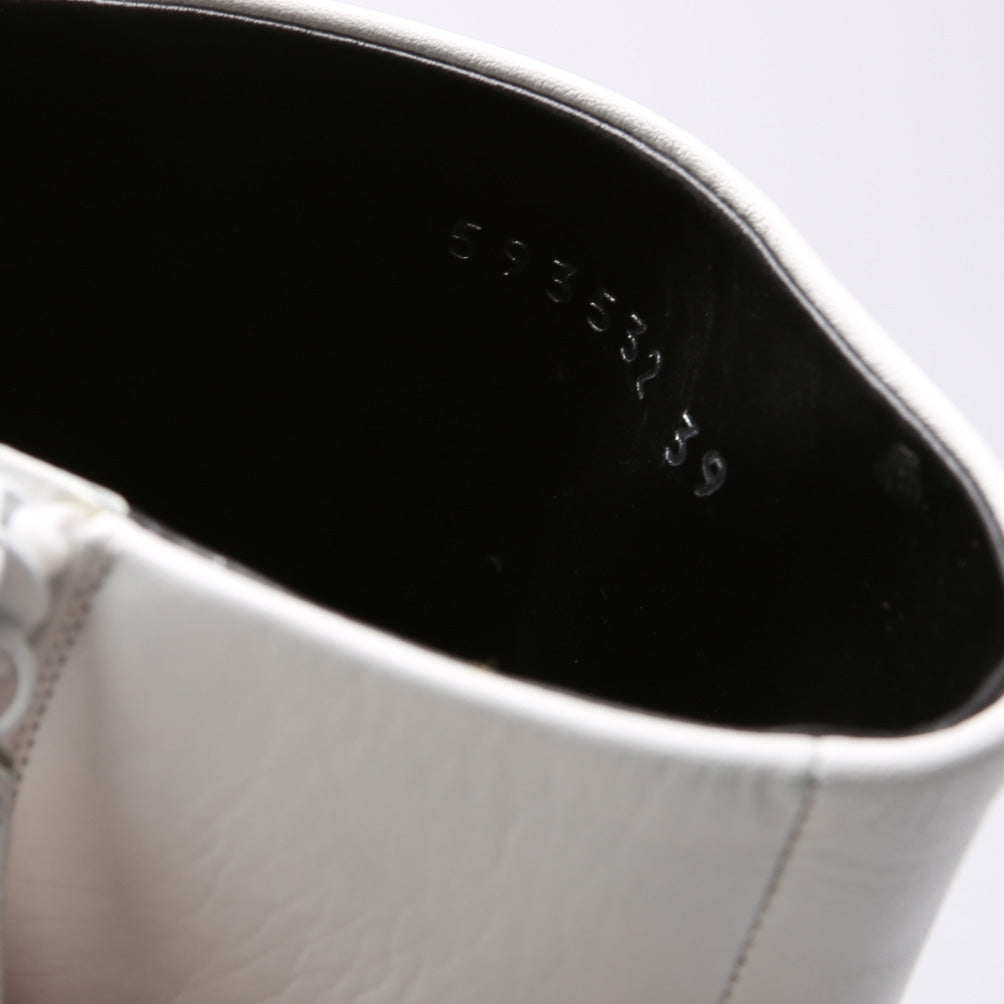 Logo Leather Booties Size 39