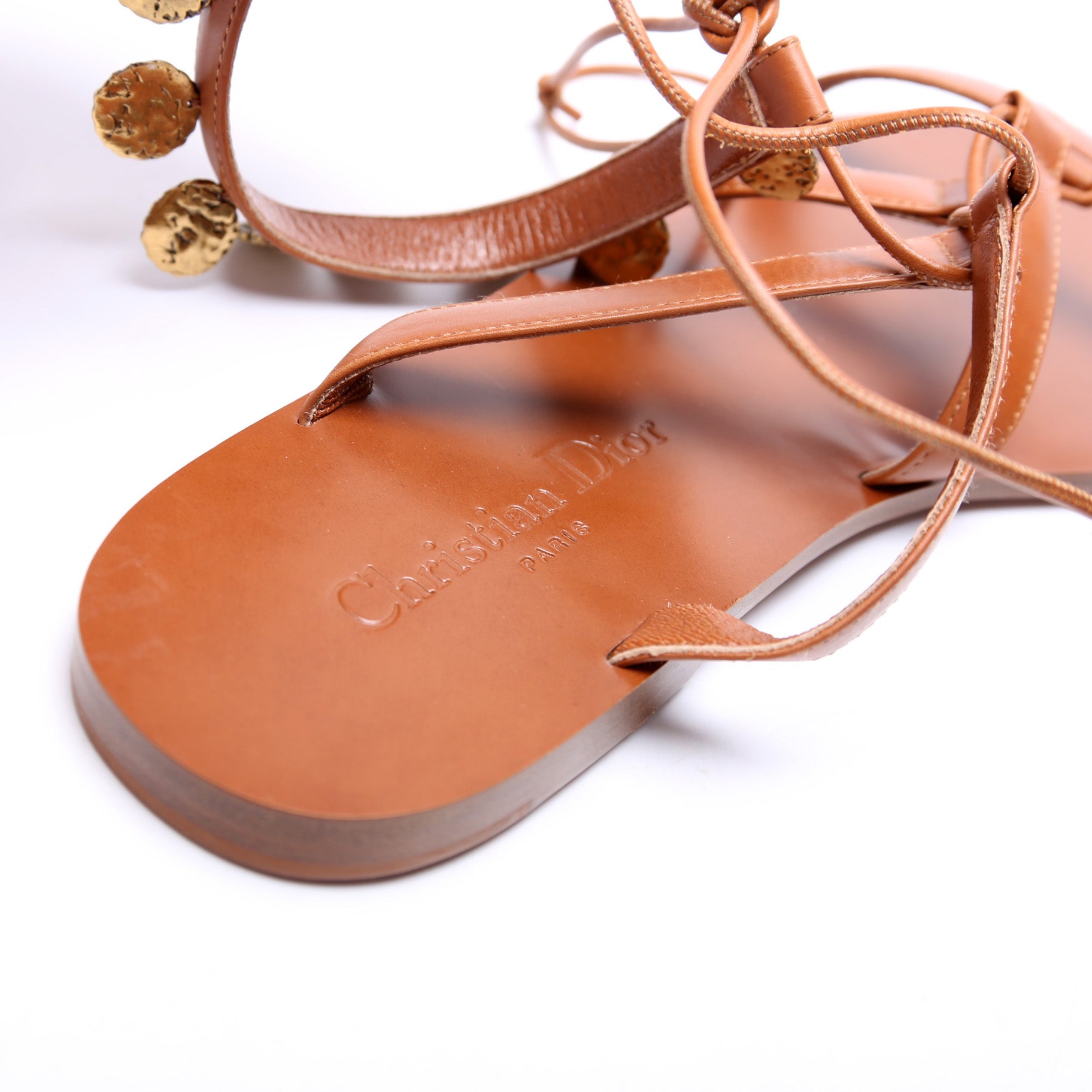 Dior Logo Ankle Strap Sandals Size 37.5