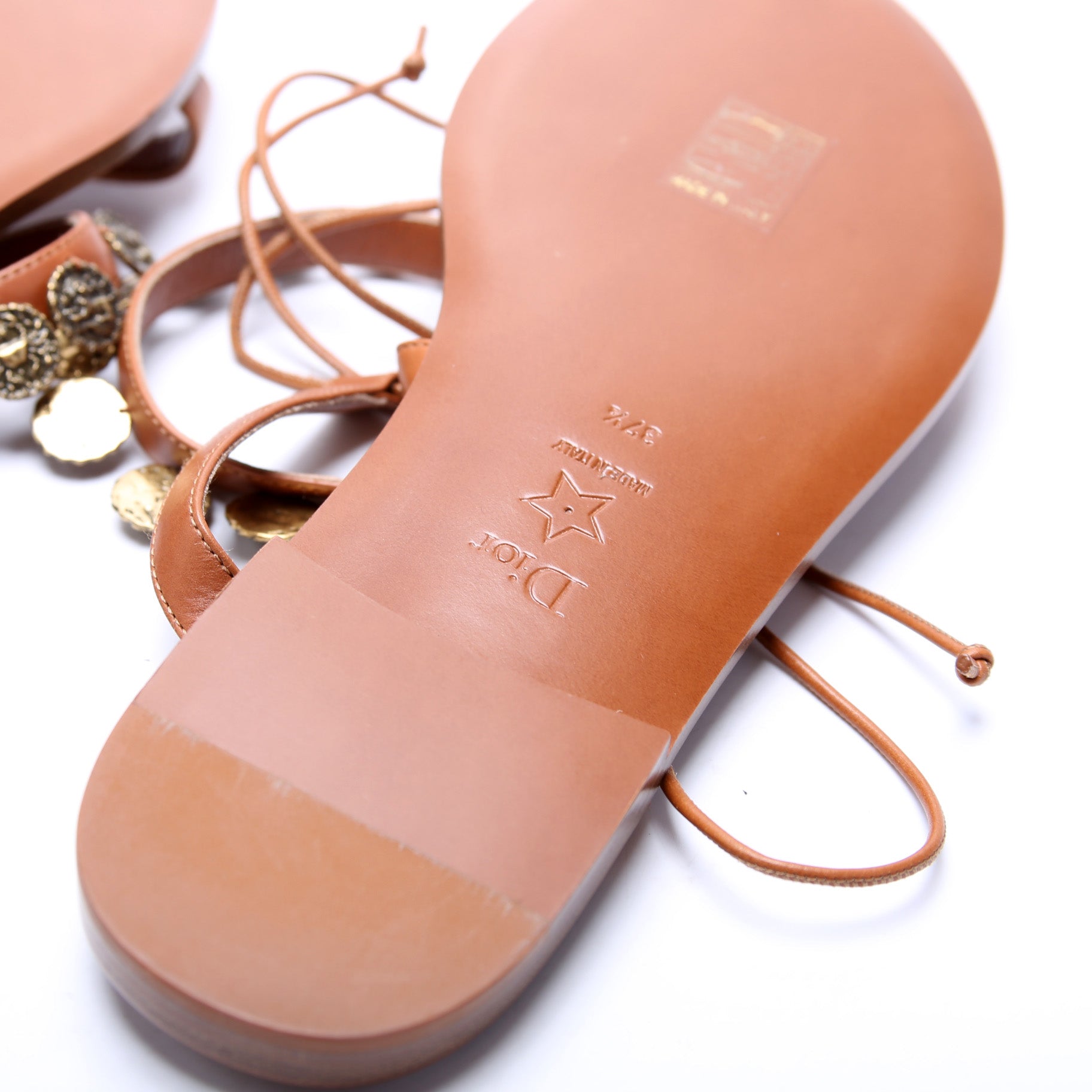 Dior Logo Ankle Strap Sandals Size 37.5