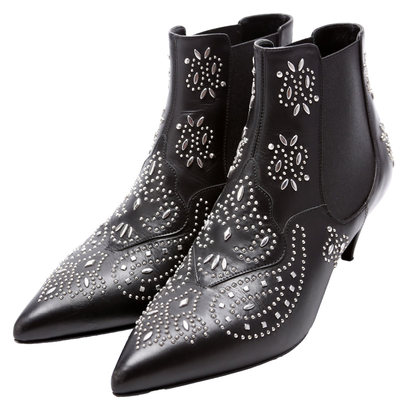 SAINT LAURENT Studded Booties Size 38