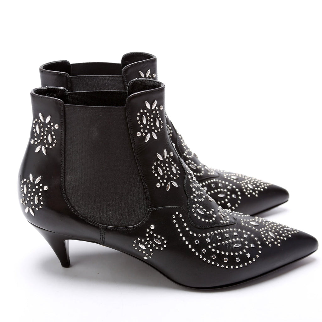 SAINT LAURENT Studded Booties Size 38