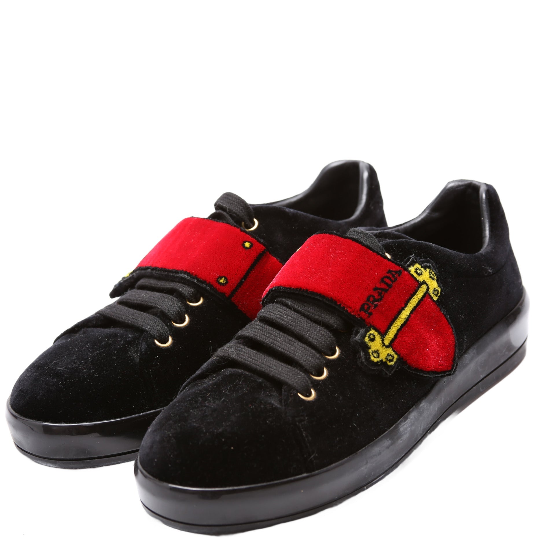 Prada Velvet Logo Sneakers Size 38.5