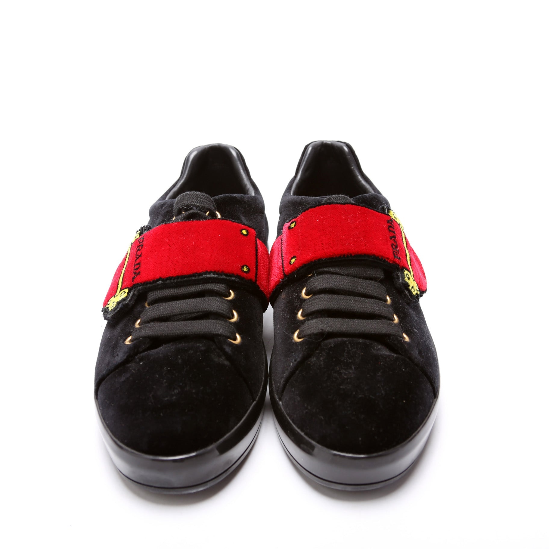 Prada Velvet Logo Sneakers Size 38.5
