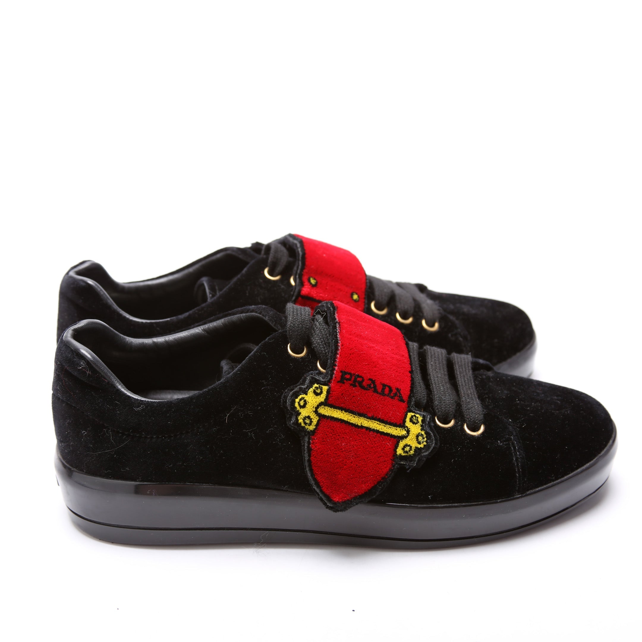 Prada Velvet Logo Sneakers Size 38.5