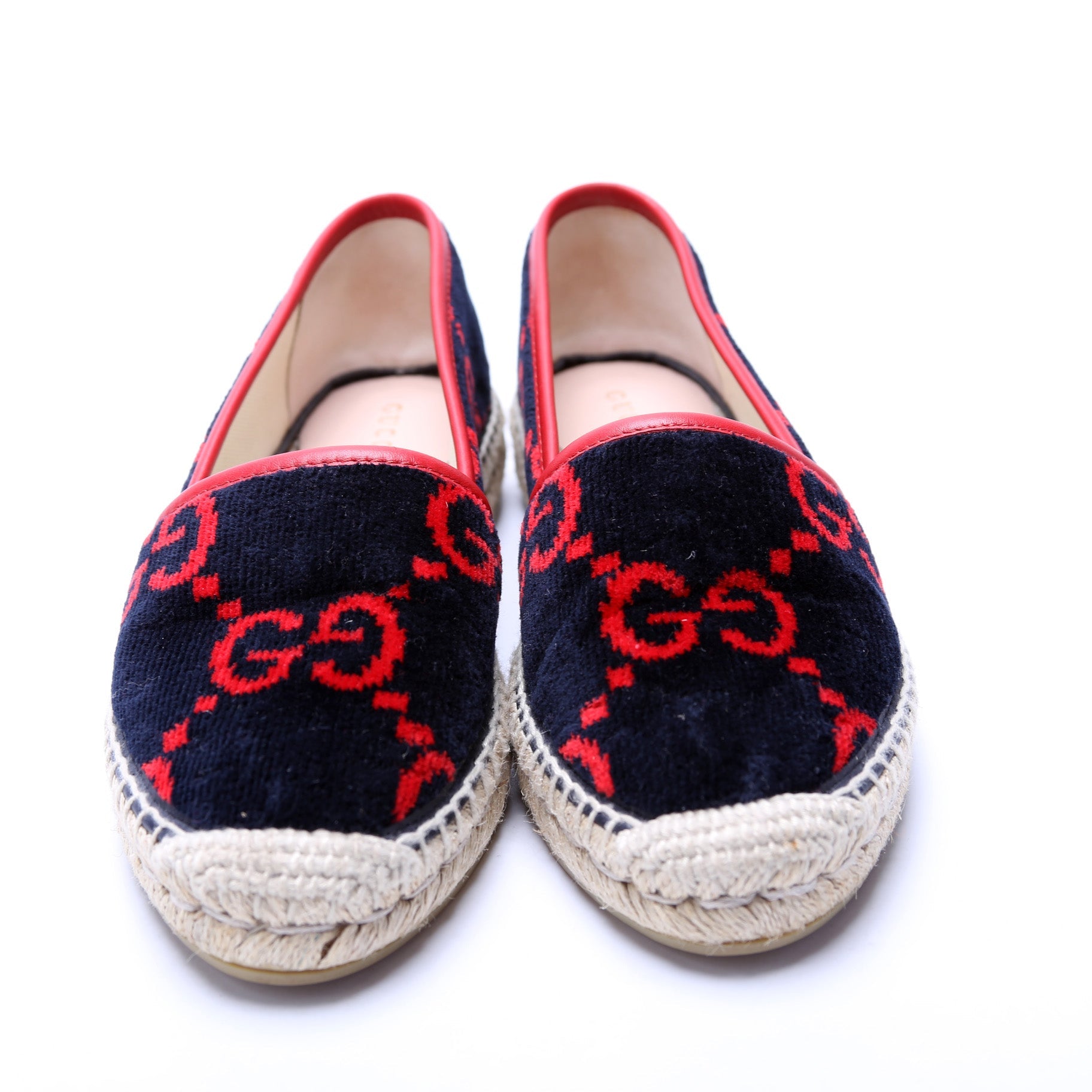 Gucci Espadrille Velvet Flats Size 35.5