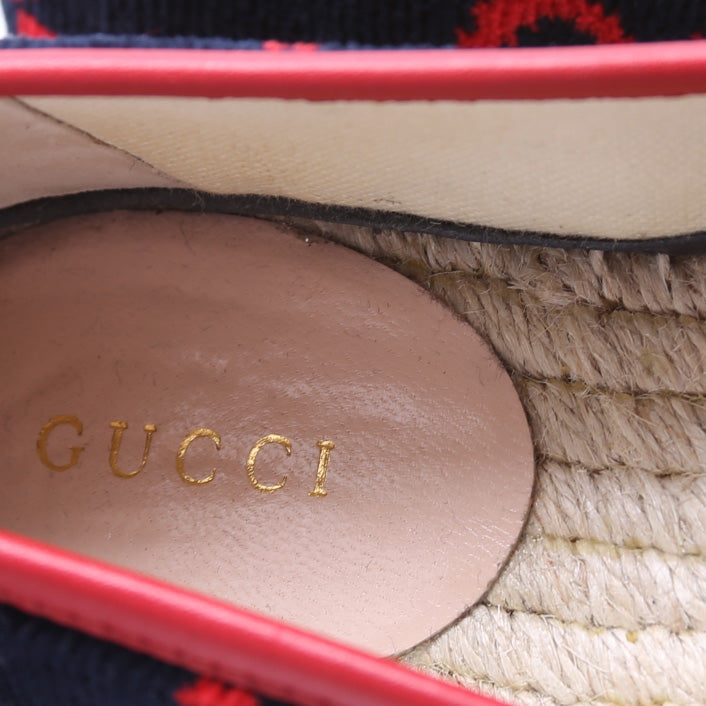 Gucci Espadrille Velvet Flats Size 35.5