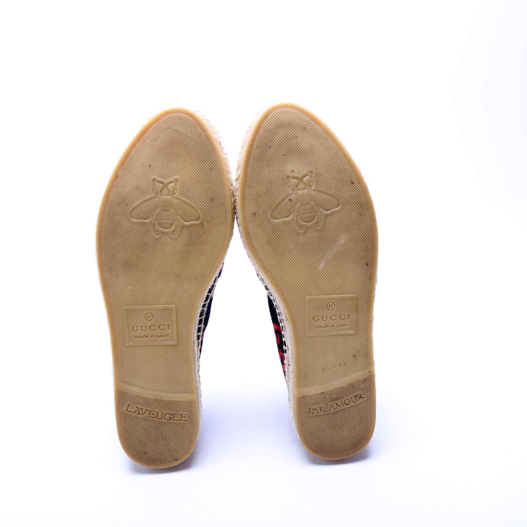 Gucci Espadrille Velvet Flats Size 35.5