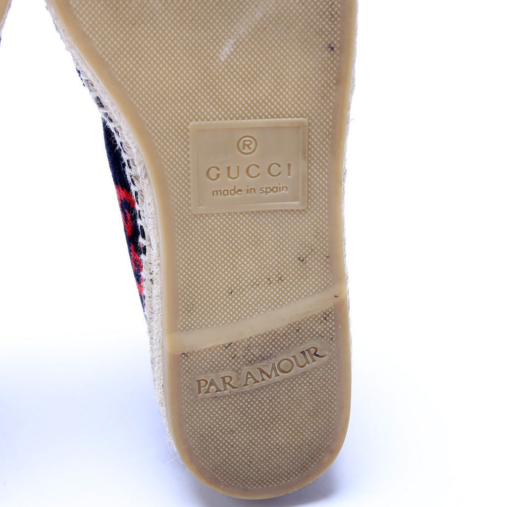 Gucci Espadrille Velvet Flats Size 35.5