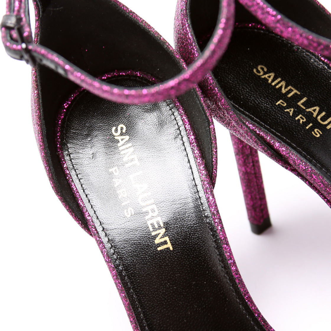 SAINT LAURENT Amber Glitter Heels Size 37