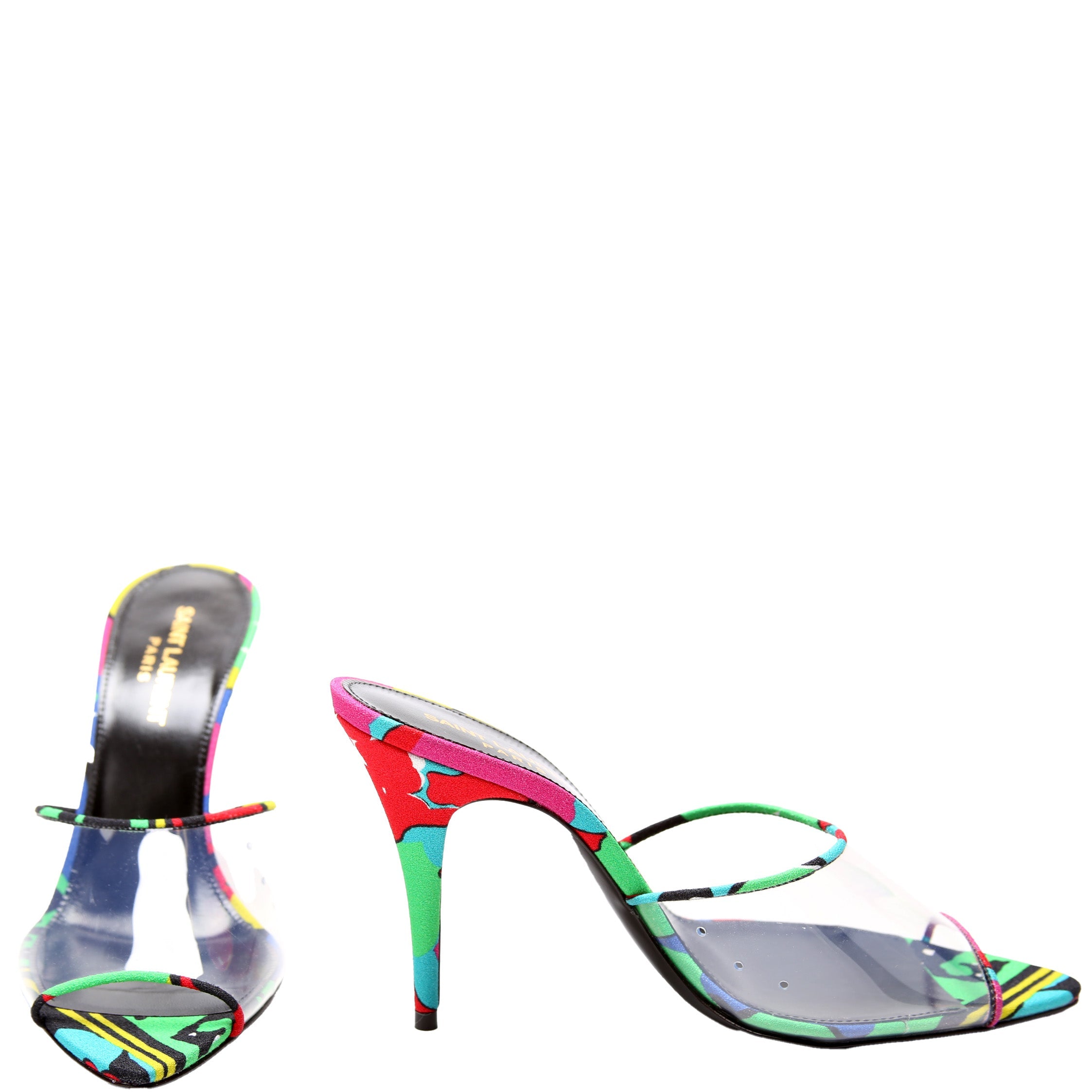 SAINT LAURENT Lolita Floral Heels Size 38