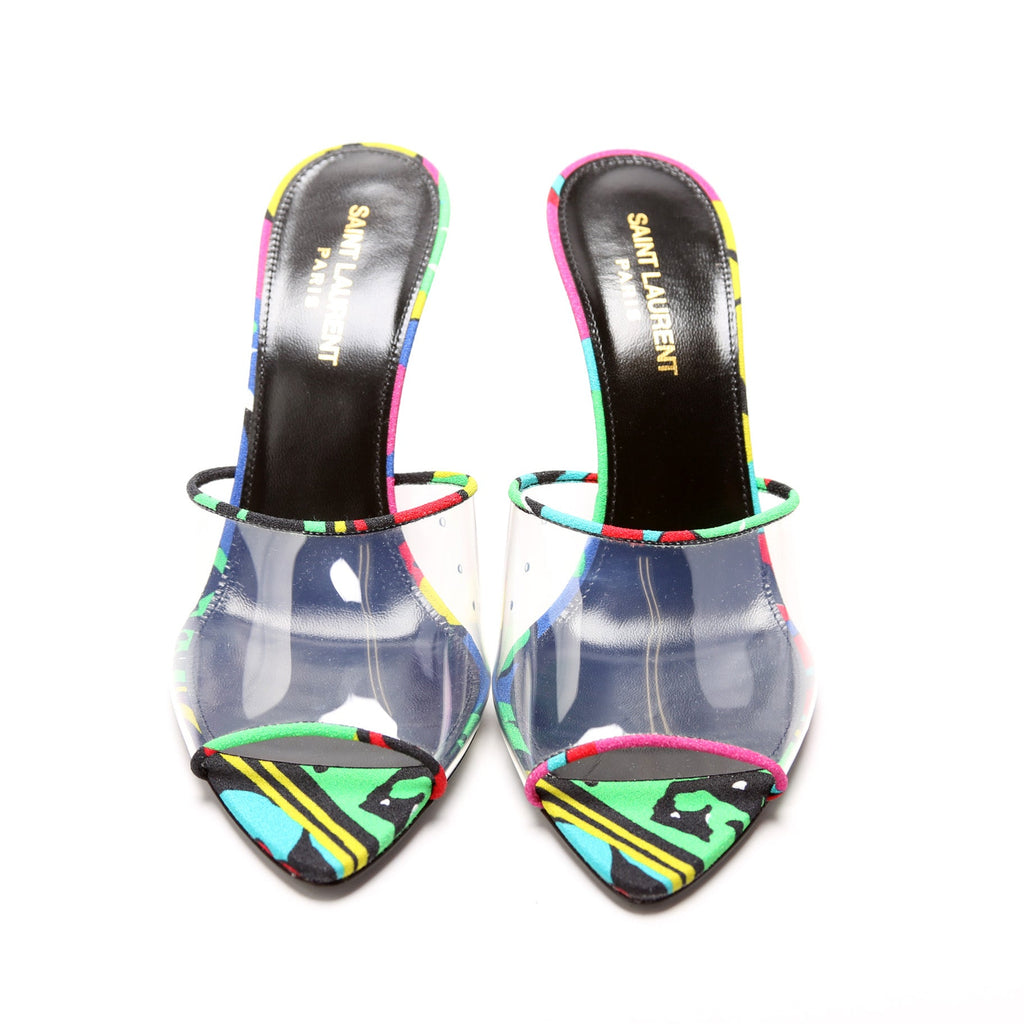SAINT LAURENT Lolita Floral Heels Size 38