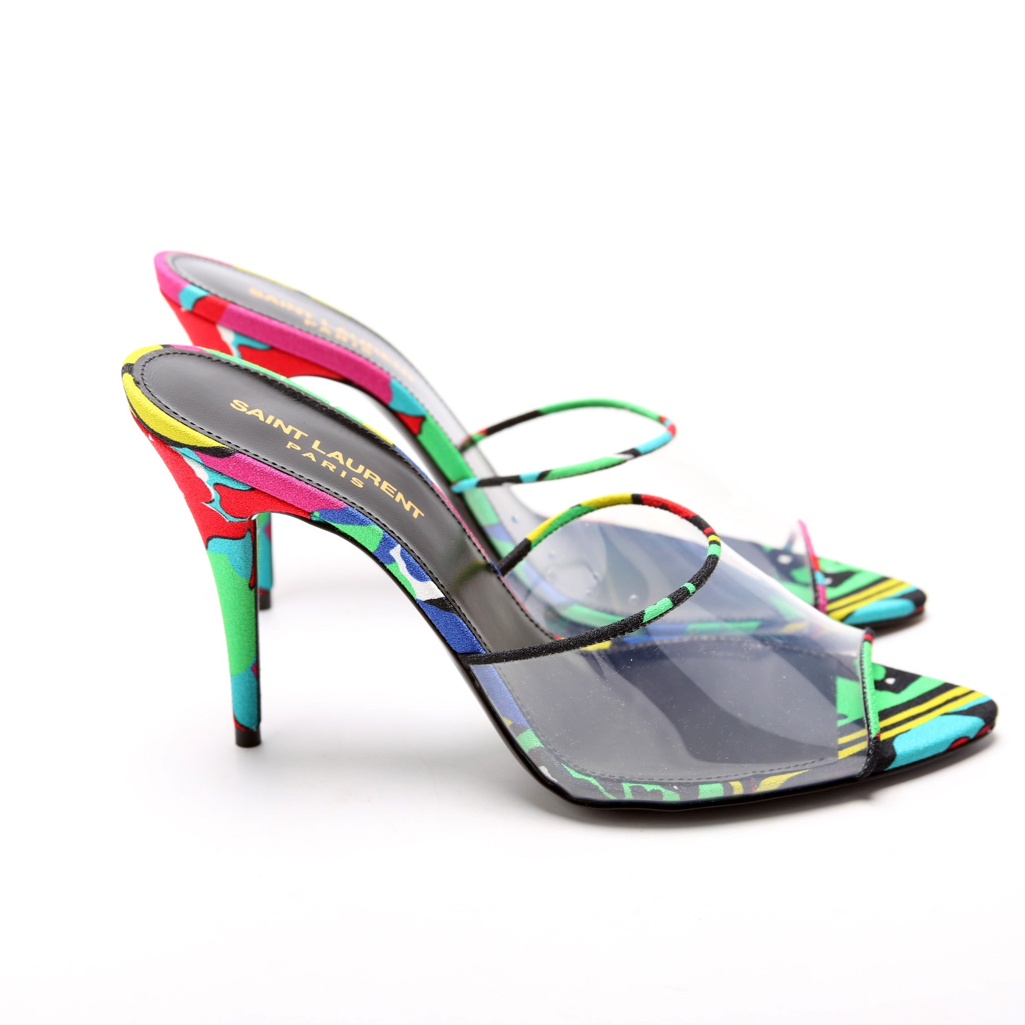 SAINT LAURENT Lolita Floral Heels Size 38