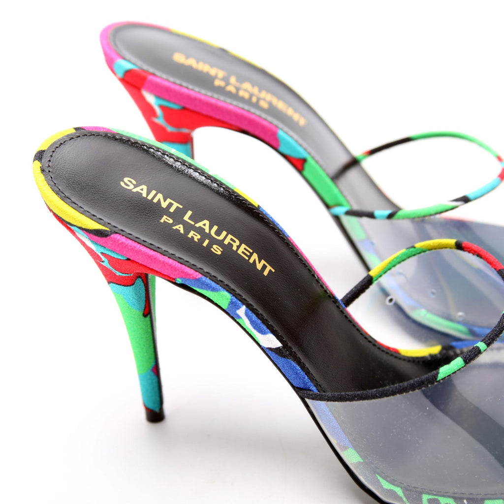SAINT LAURENT Lolita Floral Heels Size 38