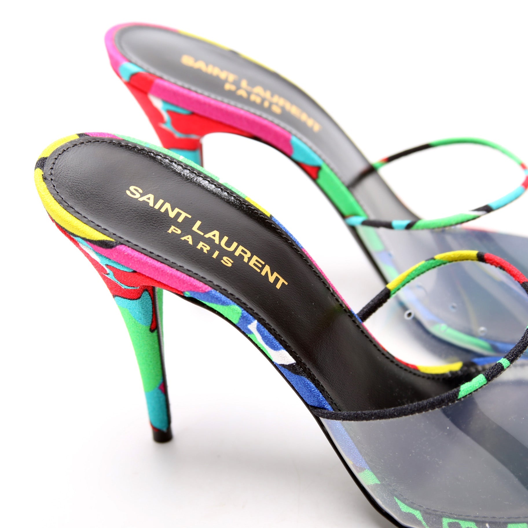 SAINT LAURENT Lolita Floral Heels Size 38