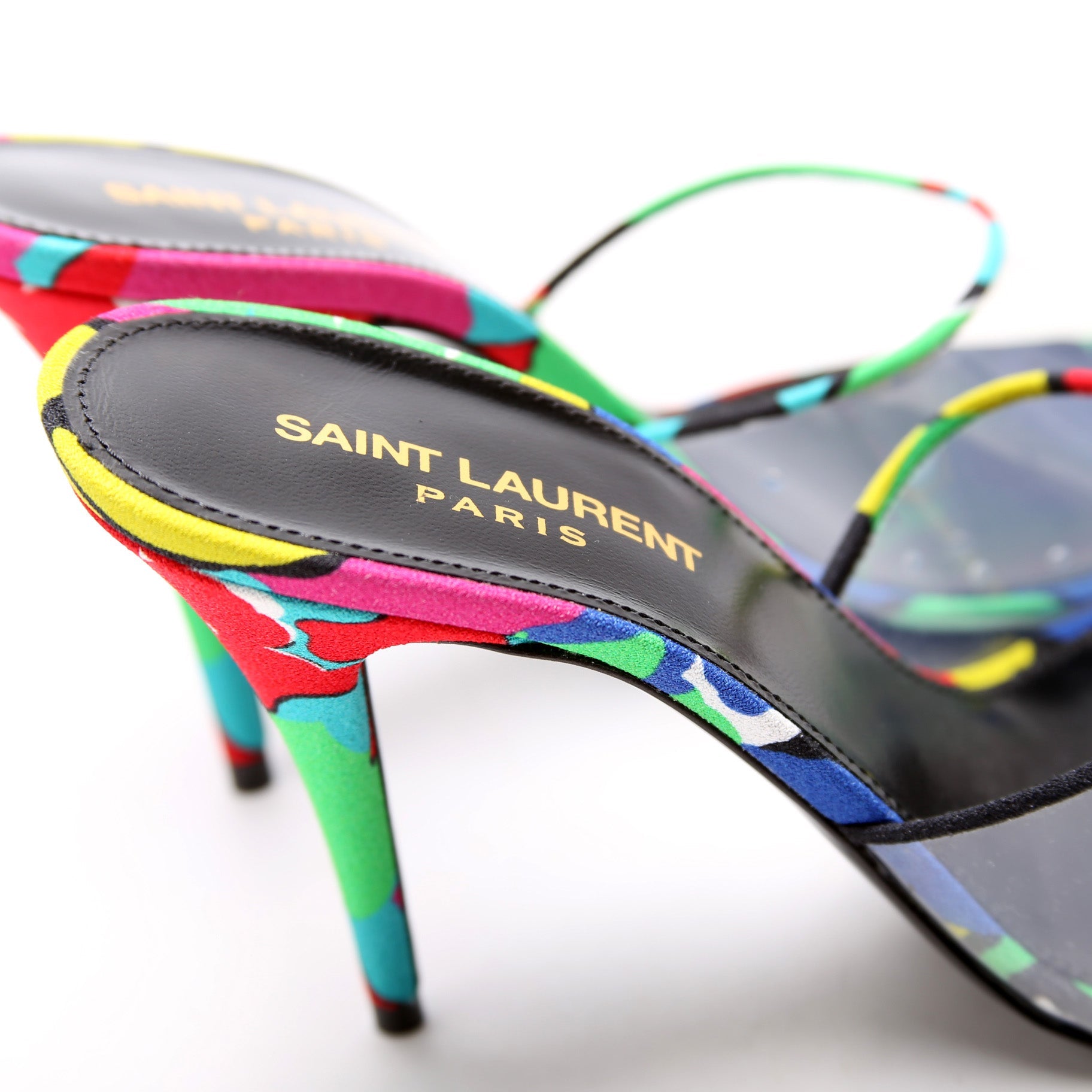 SAINT LAURENT Lolita Floral Heels Size 38