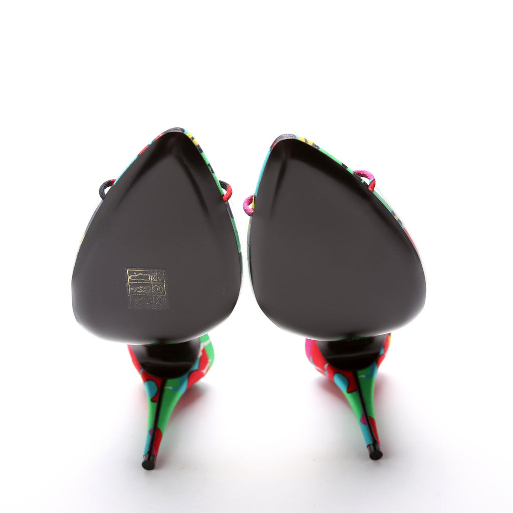 SAINT LAURENT Lolita Floral Heels Size 38