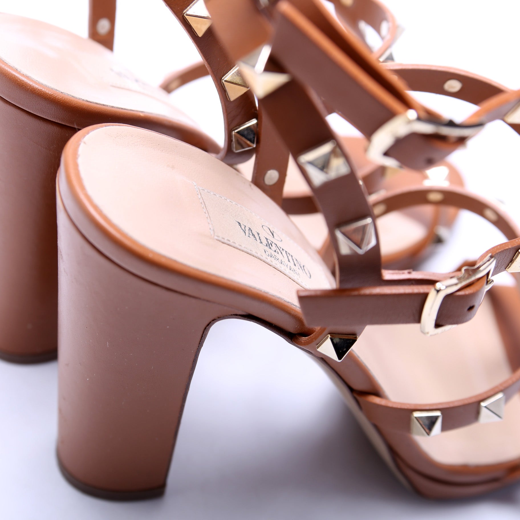 Rockstud Caged Chunky Heels Size 39