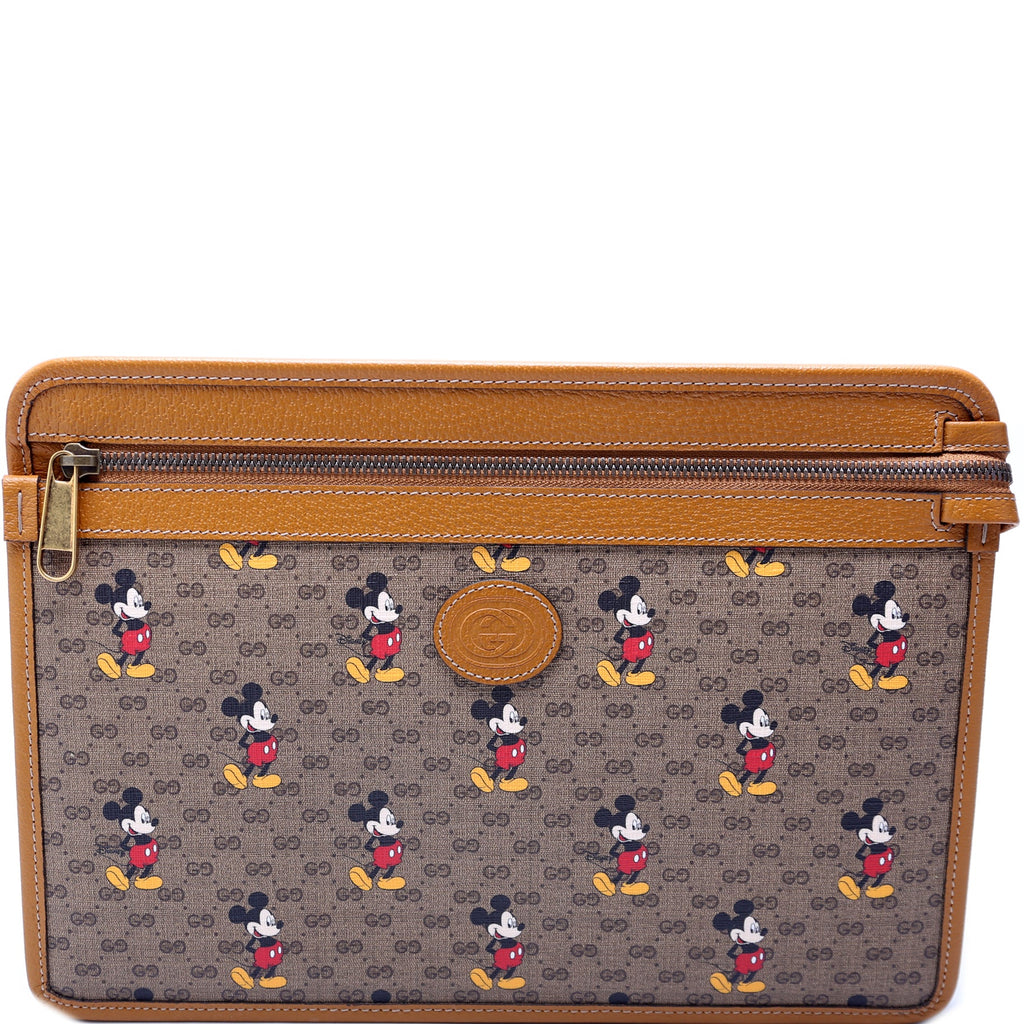 Gucci 602552 Gucci X Disney GG Supreme Mickey Mouse Zip Pouch