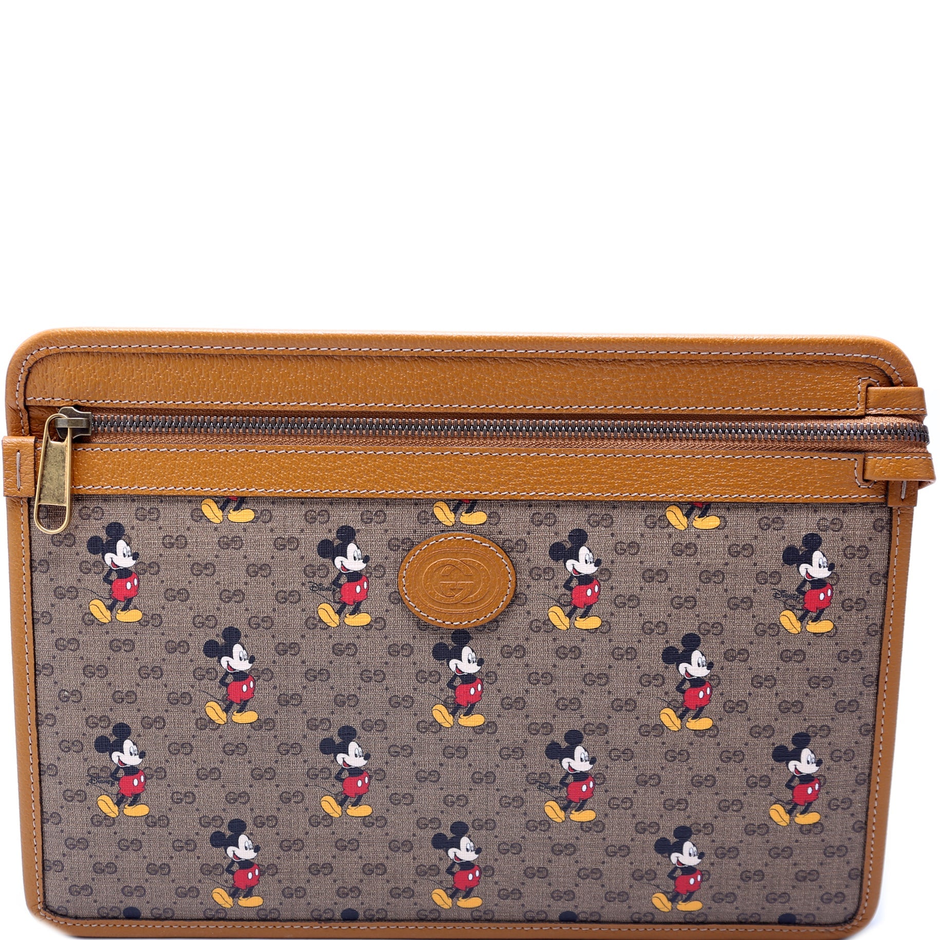 Gucci 602552 Gucci X Disney GG Supreme Mickey Mouse Zip Pouch