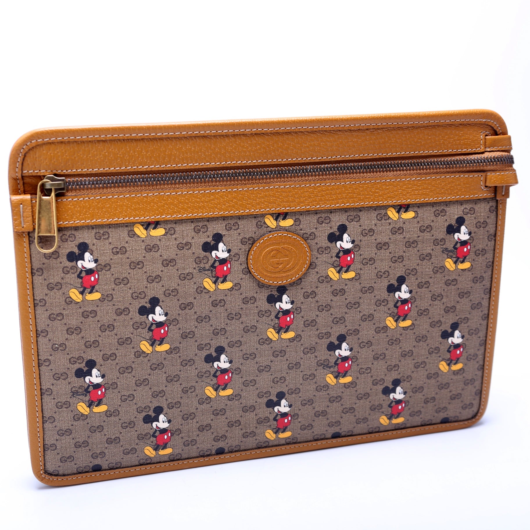 Gucci 602552 Gucci X Disney GG Supreme Mickey Mouse Zip Pouch