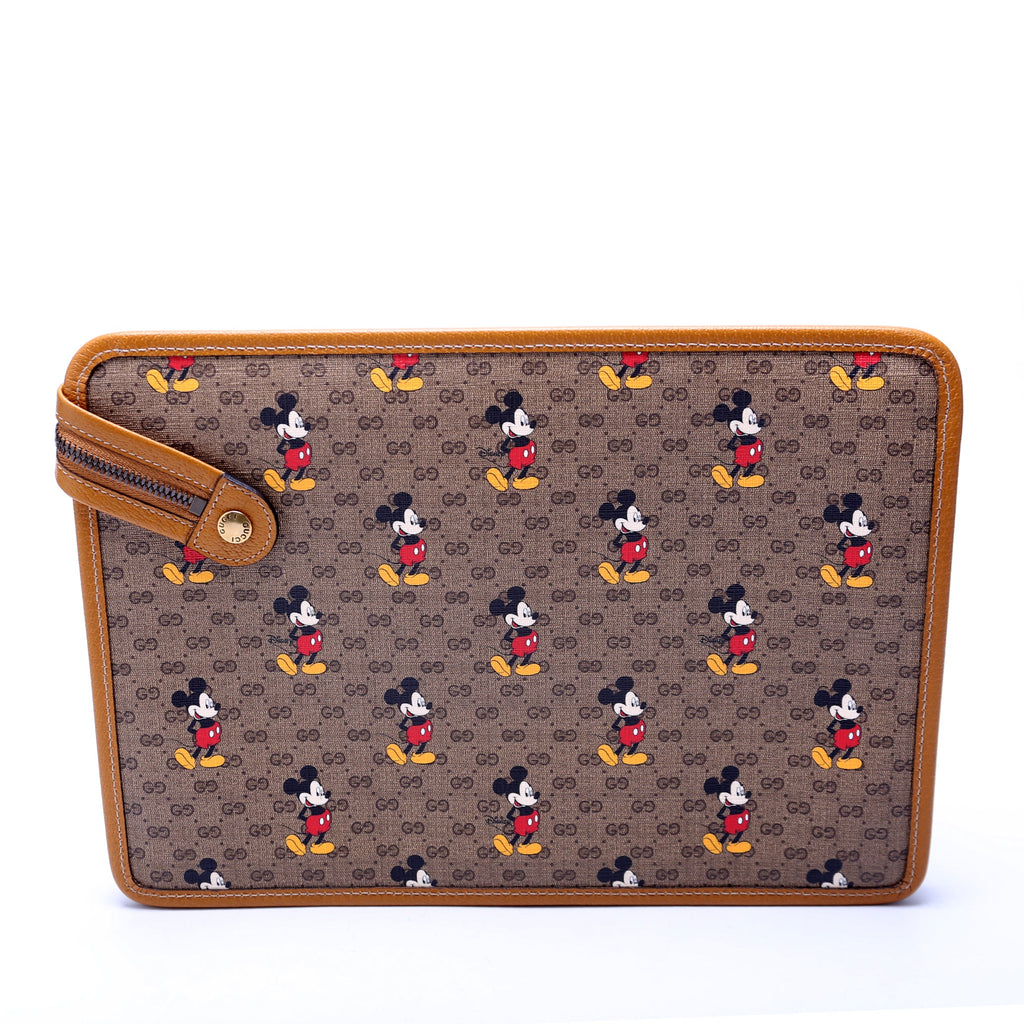 Gucci 602552 Gucci X Disney GG Supreme Mickey Mouse Zip Pouch