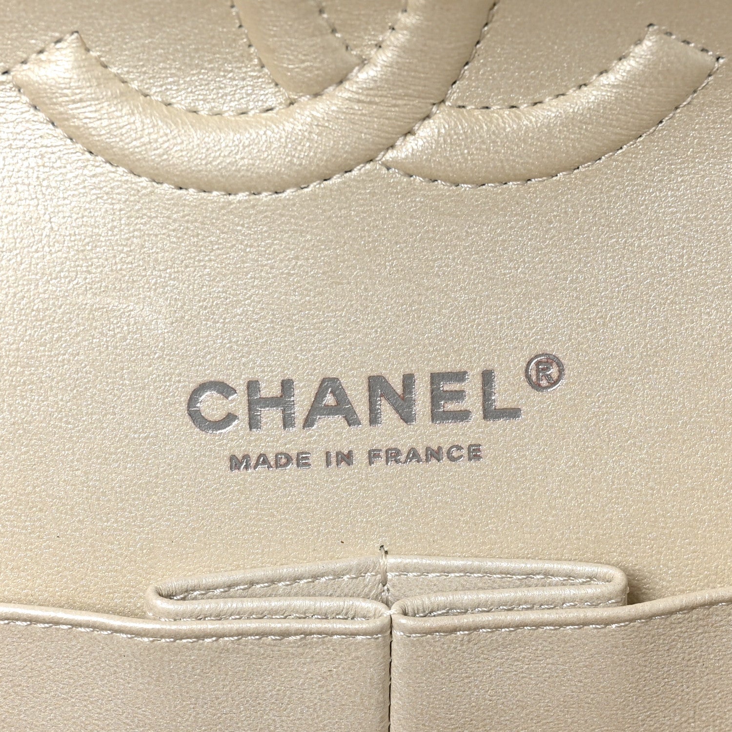 Chanel Metallic Goatskin Quilted Ombre Medium Double Flap Grey Green